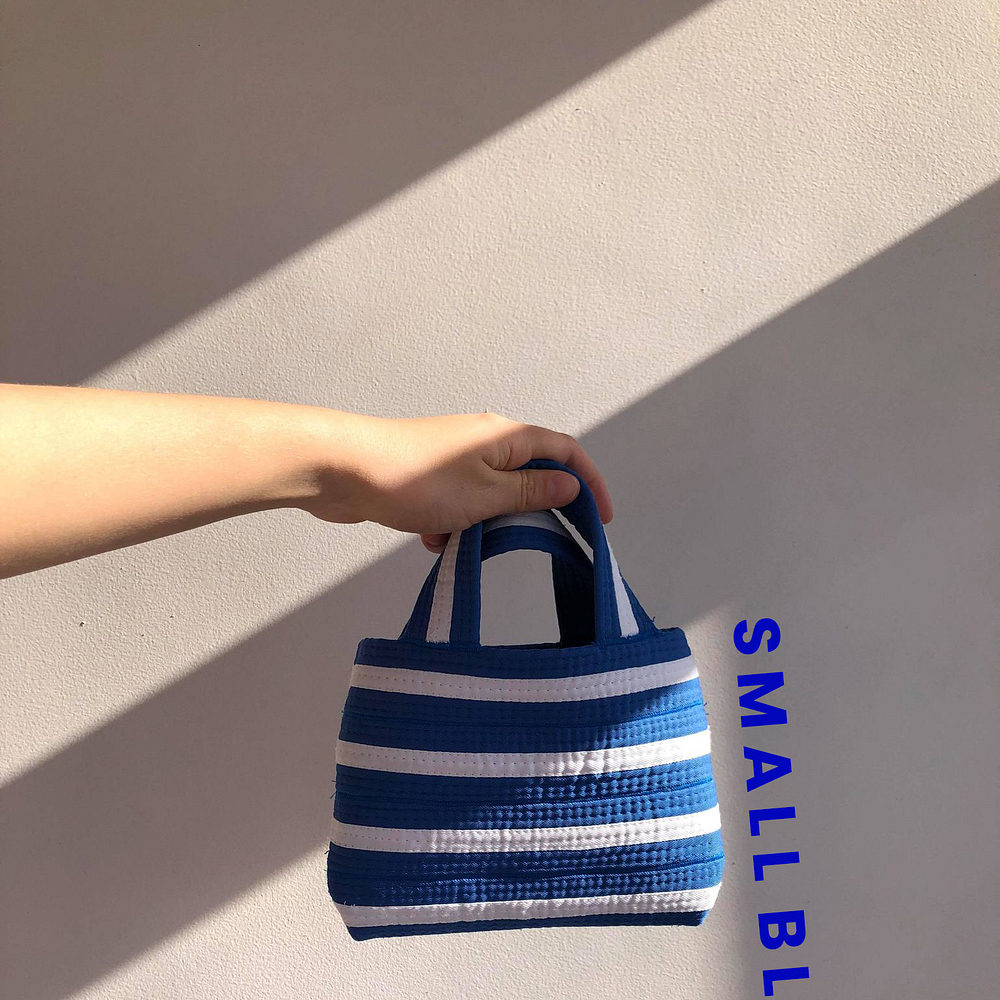 SMALL BLUE STRIPED BAG